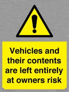 WR5661: Vehicles and their contents are left entirely at owners risk