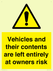WR5661: Vehicles and their contents are left entirely at owners risk