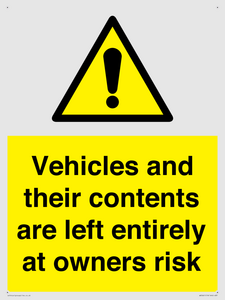 WR5661: Vehicles and their contents are left entirely at owners risk