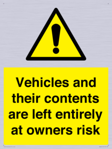 WR5661: Vehicles and their contents are left entirely at owners risk