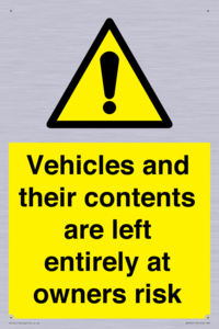 WR5661: Vehicles and their contents are left entirely at owners risk