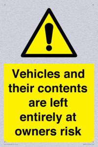 WR5661: Vehicles and their contents are left entirely at owners risk