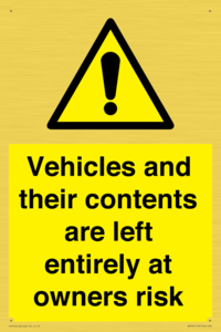 WR5661: Vehicles and their contents are left entirely at owners risk