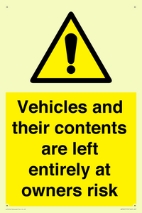WR5661: Vehicles and their contents are left entirely at owners risk