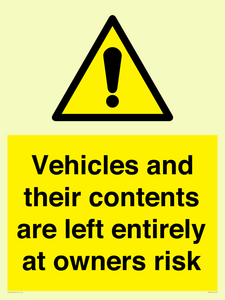 WR5661: Vehicles and their contents are left entirely at owners risk