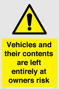 WR5661: Vehicles and their contents are left entirely at owners risk