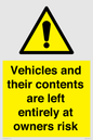 WR5661: Vehicles and their contents are left entirely at owners risk