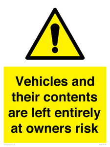 WR5661: Vehicles and their contents are left entirely at owners risk