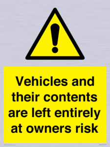 WR5661: Vehicles and their contents are left entirely at owners risk