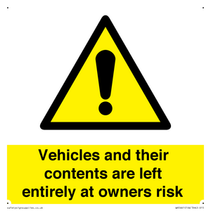 WR5661: Vehicles and their contents are left entirely at owners risk