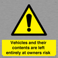 WR5661: Vehicles and their contents are left entirely at owners risk