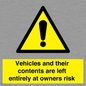 WR5661: Vehicles and their contents are left entirely at owners risk