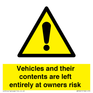 WR5661: Vehicles and their contents are left entirely at owners risk