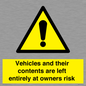 WR5661: Vehicles and their contents are left entirely at owners risk