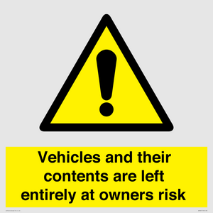 WR5661: Vehicles and their contents are left entirely at owners risk