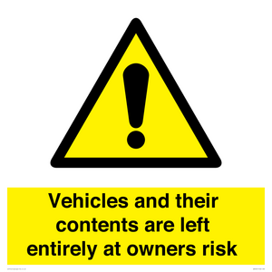 WR5661: Vehicles and their contents are left entirely at owners risk