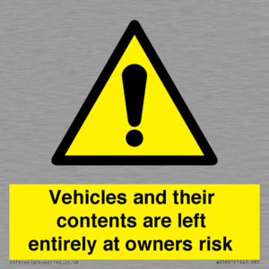 WR5661: Vehicles and their contents are left entirely at owners risk