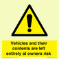 WR5661: Vehicles and their contents are left entirely at owners risk