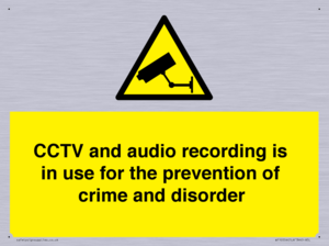 WT10554: CCTV and audio recording is in use for the prevention of crime and disorder