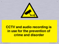 WT10554: CCTV and audio recording is in use for the prevention of crime and disorder