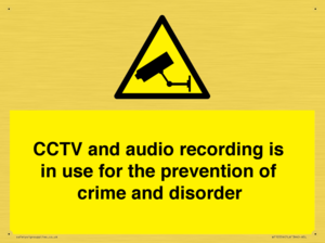WT10554: CCTV and audio recording is in use for the prevention of crime and disorder