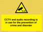 WT10554: CCTV and audio recording is in use for the prevention of crime and disorder