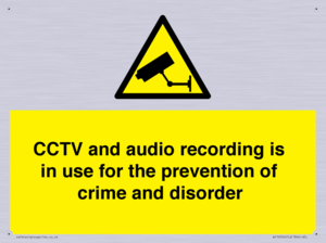 WT10554: CCTV and audio recording is in use for the prevention of crime and disorder