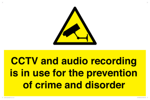 WT10554: CCTV and audio recording is in use for the prevention of crime and disorder