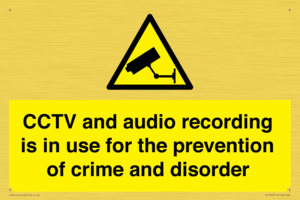 WT10554: CCTV and audio recording is in use for the prevention of crime and disorder