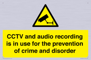 WT10554: CCTV and audio recording is in use for the prevention of crime and disorder