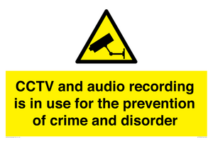 WT10554: CCTV and audio recording is in use for the prevention of crime and disorder