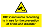 WT10554: CCTV and audio recording is in use for the prevention of crime and disorder