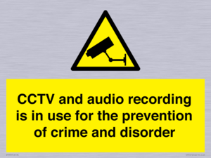 WT10554: CCTV and audio recording is in use for the prevention of crime and disorder
