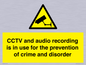 WT10554: CCTV and audio recording is in use for the prevention of crime and disorder