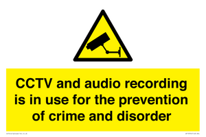 WT10554: CCTV and audio recording is in use for the prevention of crime and disorder