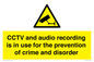 WT10554: CCTV and audio recording is in use for the prevention of crime and disorder