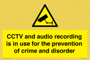 WT10554: CCTV and audio recording is in use for the prevention of crime and disorder