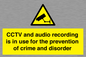 WT10554: CCTV and audio recording is in use for the prevention of crime and disorder