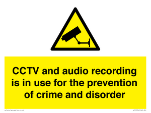 WT10554: CCTV and audio recording is in use for the prevention of crime and disorder