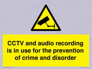 WT10554: CCTV and audio recording is in use for the prevention of crime and disorder