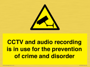 WT10554: CCTV and audio recording is in use for the prevention of crime and disorder