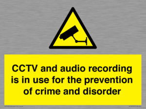 WT10554: CCTV and audio recording is in use for the prevention of crime and disorder