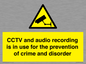 WT10554: CCTV and audio recording is in use for the prevention of crime and disorder