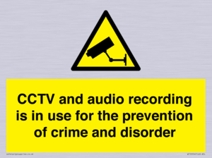 WT10554: CCTV and audio recording is in use for the prevention of crime and disorder