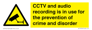WT10554: CCTV and audio recording is in use for the prevention of crime and disorder