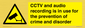 WT10554: CCTV and audio recording is in use for the prevention of crime and disorder