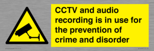 WT10554: CCTV and audio recording is in use for the prevention of crime and disorder