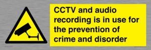 WT10554: CCTV and audio recording is in use for the prevention of crime and disorder