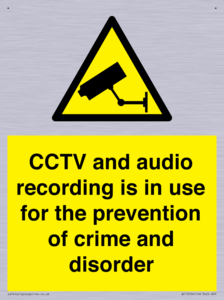 WT10554: CCTV and audio recording is in use for the prevention of crime and disorder