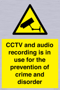 WT10554: CCTV and audio recording is in use for the prevention of crime and disorder
